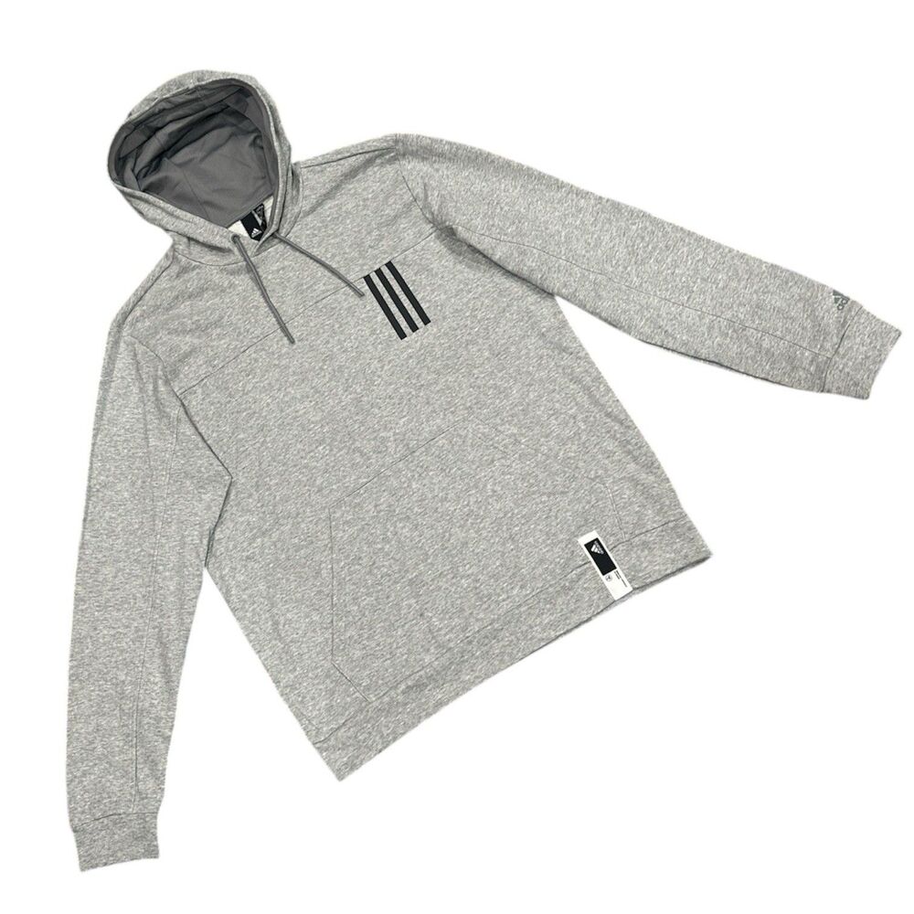 Adidas Men's Post Game Lite Loose Fit Crew Med Grey Heather Hoodie Size Medium